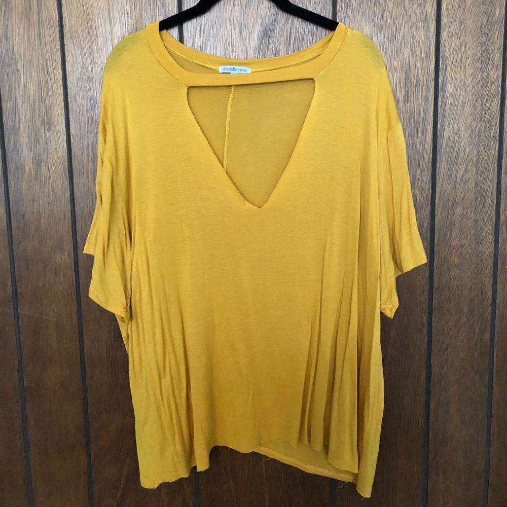 Yellow/Mustard V neck shirt